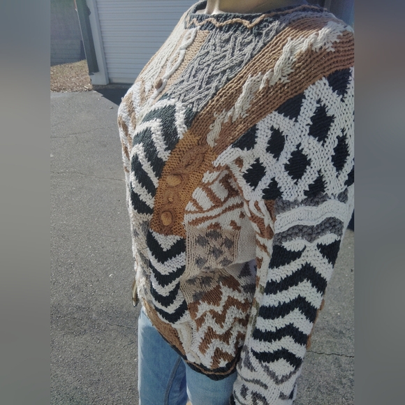 Patchwork Knit Sweater - Multicolor - Picture 6 of 11